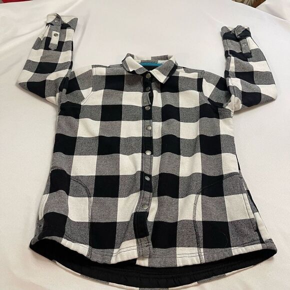 Orvis Black White Plaid Button Up Shirt Size Medium - Picture 6 of 9